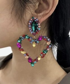 Heart Rhinestone Earrings